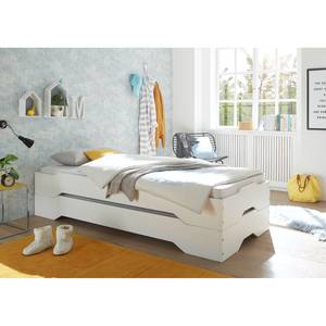 Lits jumeaux Double Blanc - Bois massif - 96 x 47 x 205 cm