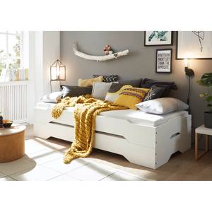 Lits jumeaux Double Blanc - Bois massif - 96 x 47 x 205 cm