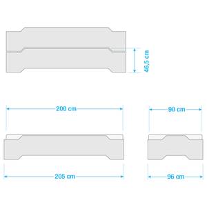 Stapelbed Double Wit - Massief hout - 96 x 47 x 205 cm