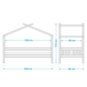 Lit cabane Leonie Blanc - Bois massif - 209 x 170 x 98 cm