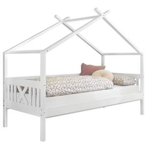 Lit cabane Leonie Blanc - Bois massif - 209 x 170 x 98 cm