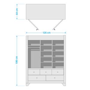 Kinderkamerset Pino II (3-delig) Wit - Plaatmateriaal - 148 x 190 x 125 cm