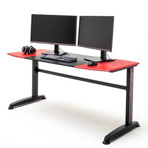 Bureau gamer mcRacing Basic 8 Imitation carbone / Noir et rouge - Largeur : 160 cm