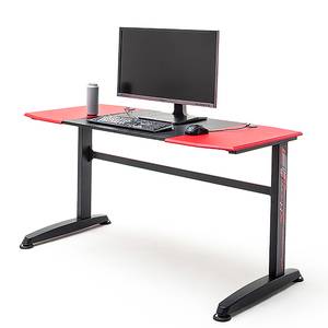 Bureau gamer mcRacing Basic 8 Imitation carbone / Noir et rouge - Largeur : 140 cm