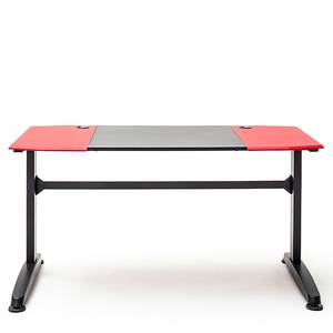 Gaming Tisch mcRacing 8 Carbon Dekor / Schwarz & Rot - Breite: 140 cm