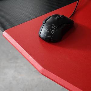 Bureau gamer mcRacing Basic 8 Imitation carbone / Noir et rouge - Largeur : 140 cm