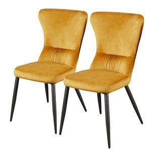 Gestoffeerde stoelen Agones I (set van2) fluweel/staal - Goud