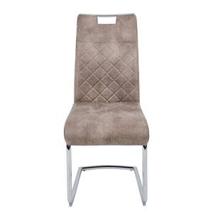 Chaises cantilever Comps I (lot de 2) Microfibre / Acier - Limon vintage