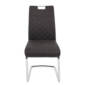 Chaises cantilever Comps I (lot de 2) Microfibre / Acier - Noir vintage