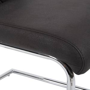 Chaises cantilever Comps I (lot de 2) Microfibre / Acier - Noir vintage