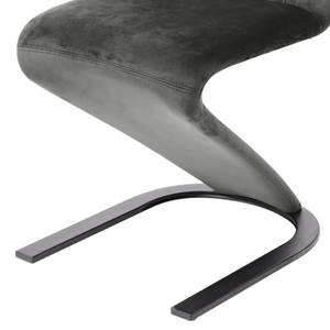 Chaises cantilever Aranda (lot de 2) Velours / Acier - Gris