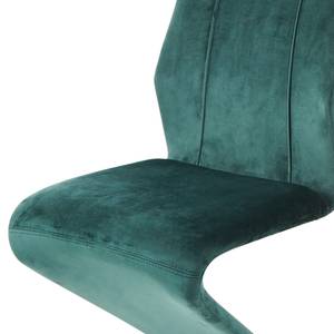Chaises cantilever Aranda (lot de 2) Velours / Acier - Vert turquoise