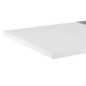 Table Massay II (extensible) - Blanc & imitation chêne foncé / Acier inoxydable