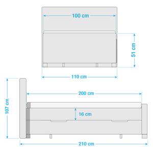 Boxspringbett Cottage Grove Hellgrau - 100 x 200cm