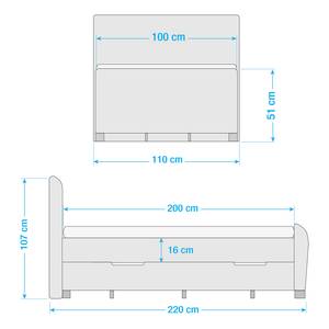 Letto boxspring Noble County Mint - 100 x 200cm