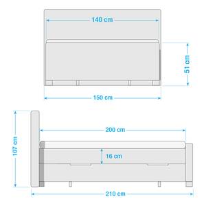 Boxspringbett Susville Dunkelgrau - 140 x 200cm