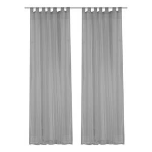 Rideaux à passants Voile (lot de 2) Polyester - Gris