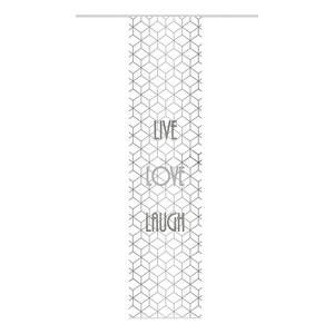 Schuifgordijn Live Laugh Love polyester - Grijs - Set van 1