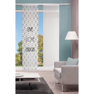 Schiebevorhang Live Laugh Love Polyester - Grau - 1er Set