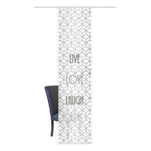 Schuifgordijn Live Laugh Love polyester - Grijs - Set van 1