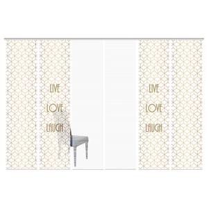 Schiebevorhang Live Laugh Love Polyester - Gold - 6er Set