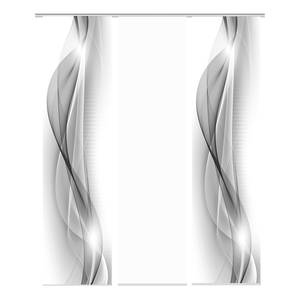 Panneau japonais Neblana II Polyester - Gris - Lot de 3