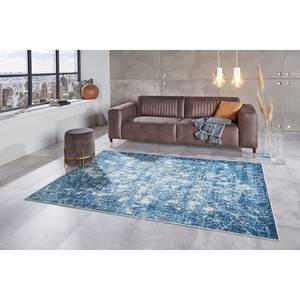 Laagpolig vloerkleed Turenne polyester - Jeansblauw - 160 x 230 cm