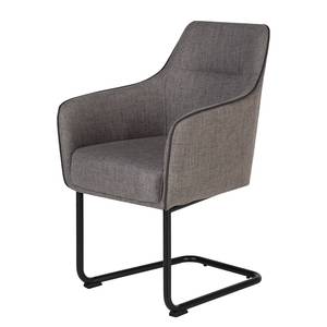 Chaise cantilever Luzille Tissu / Fer - Gris / Noir - Gris