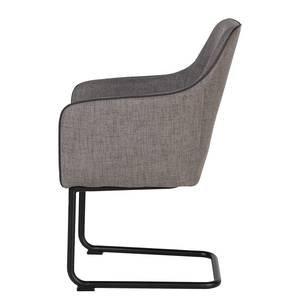 Chaise cantilever Luzille Tissu / Fer - Gris / Noir - Gris