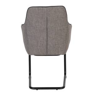 Chaise cantilever Luzille Tissu / Fer - Gris / Noir - Gris