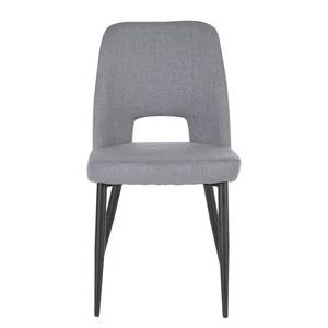Gestoffeerde stoel Meylan (set van 2) geweven stof/ijzer - Grijs