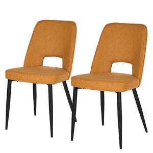 Gestoffeerde stoel Meylan (set van 2) geweven stof/ijzer - Terracotta