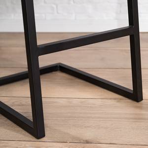 Barstoel Finga I (set van 2) kunstleer/ijzer - vintage grijs/mat zwart