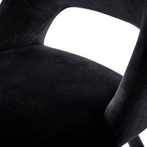Gestoffeerde stoelen Maincy (set van 2) fluweel/staal - Zwart