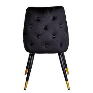 Chaises capitonnées Loix (lot de 2) Velours / Acier - Noir