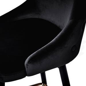 Chaises capitonnées Loix (lot de 2) Velours / Acier - Noir