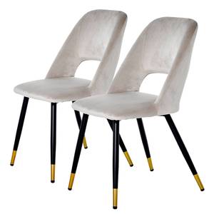 Gestoffeerde stoelen Maincy (set van 2) fluweel/staal - Champagnekleurig
