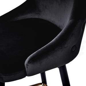 Chaises de bar Loix (lot de 2) Velours / Acier - Noir