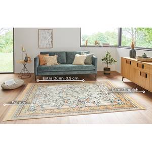 Kurzflorteppich Antik Flowers Viskose / Baumwolle - Beige - 160 x 230 cm