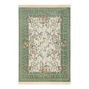 Tapis Antik Flowers Viscose / Coton - Vert - 135 x 195 cm