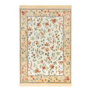 Kurzflorteppich Oriental Flowers Viskose / Baumwolle - Beige - 135 x 195 cm