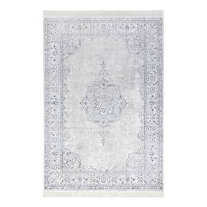 Vloerkleed Oriental Vintage Medaillon viscose/katoen - Pastelblauw - 160 x 230 cm