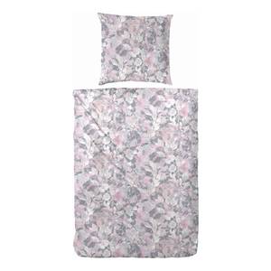 Beddengoed Monlet katoen - Grijs/roze - 155x220cm + kussen 80x80cm