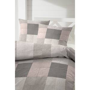 Parure de lit Regny Coton - Gris / Rose - 135 x 200 cm + oreiller 80 x 80 cm