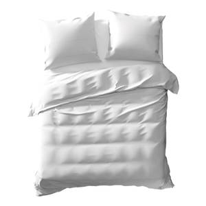 Parure de lit Feline Percale - Blanc - 155 x 220 cm + 2 oreillers 80 x 80 cm