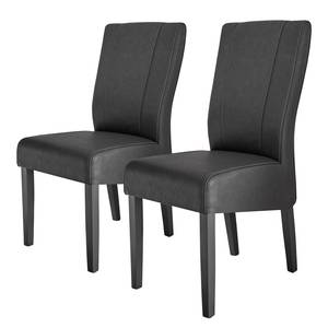 Chaises capitonnées Mango (lot de 2) Gris - Cuir synthétique - 46 x 100 x 57 cm