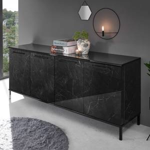 Sideboard Mango Marmor Schwarz Dekor - Breite: 207 cm