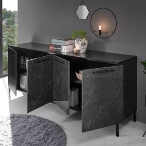 Sideboard Mango Marmor Schwarz Dekor - Breite: 207 cm