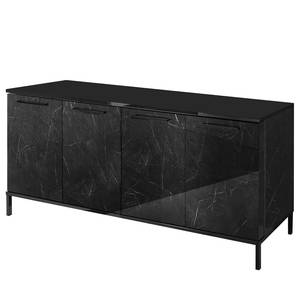 Sideboard Mango Marmor Schwarz Dekor - Breite: 207 cm