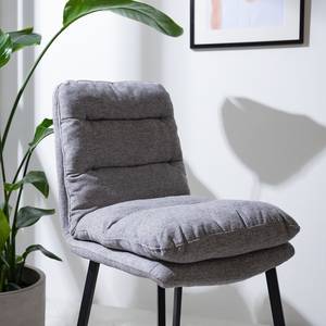 Chaise de bar Tillac Tissu / Acier - Gris chiné / Noir